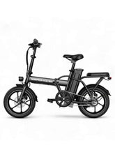 Folding Electric Bike with 350W High Speed Motor, 36V 8AH Battery, 40 KM/H Speed, 35 KM Range, Dual Disk Brakes, Carbon Alloy Frame and 16-Inch Tires, Portable Electric Bike with Dual Seat, Helmet and Safety Vest